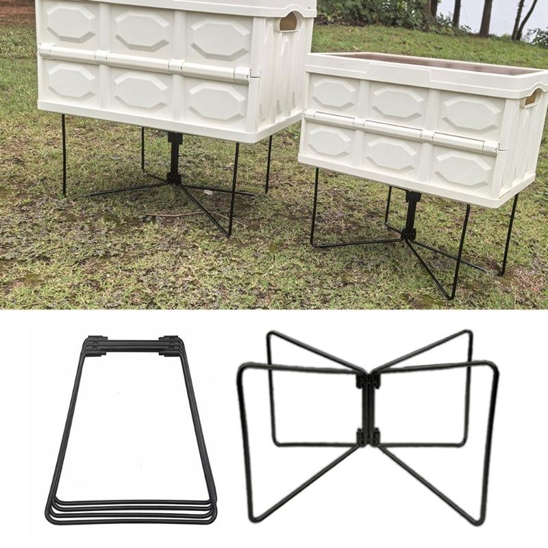 Camping Foldable Metal Stand Portable Metal Luggage Rack Ices Box Holder Coolers Stand for Outdoor Picnics Fishing