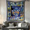Sonic Collage Photo Wall Tapestry Multi Scene Character Grid Print Inspirational Quote Hanging Cloth Game Room Wall Decor