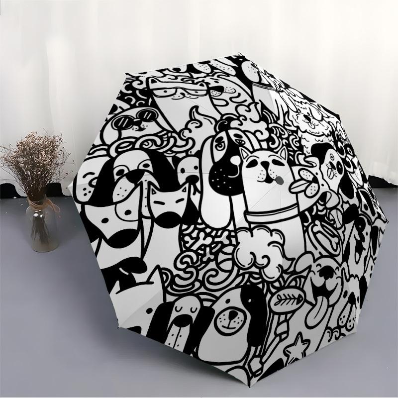1pc Puppy Pet Automatic Open/close Umbrella, 8-Rib sturdy structure, Auto Folding/Opening, Portable Travel Umbrella for Women,231