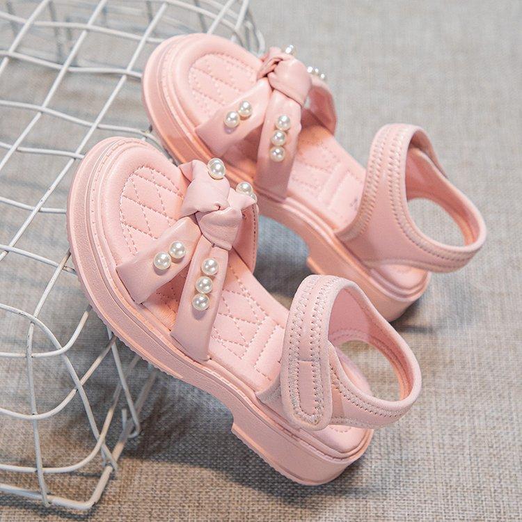 Wow, custom non-slip beach shoes, little girl sandals, women's pearl children's shoes, girl foreign style, little princess shoes, children's shoes