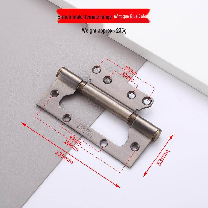 Automatic Stainless Steel Spring Hinge with Invisible Buffer for Wooden Doors