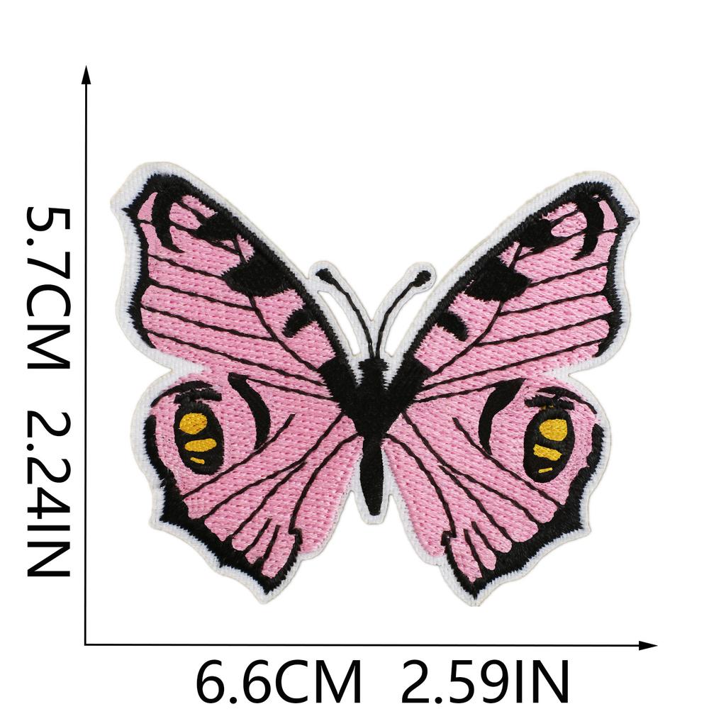 Butterfly World Embroidery Cloth Sticker Colored Flower Butterfly Computer Embroidery Label Clothes Decorative Patch Sticker Blue Butterfly