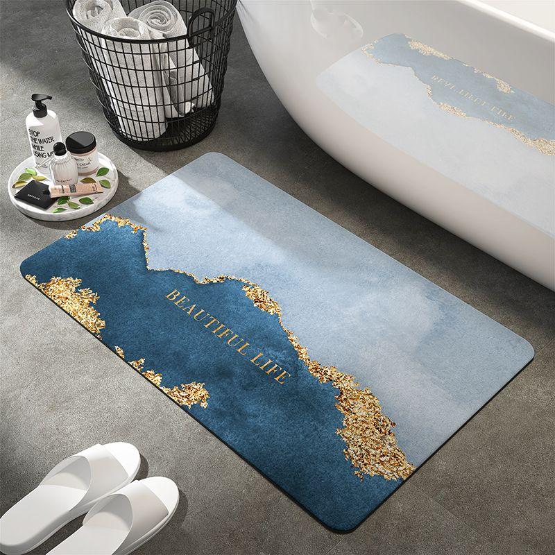Bathroom Non-Slip Mat Soft Diatom Mud Absorbent Floor Mat Door Mat Carpet Bathroom Toilet Household Quick-Drying Floor Mat