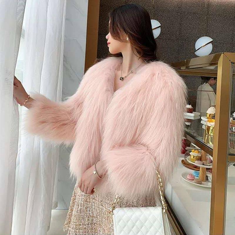Light Fashion Fur Coat Women's Winter New Imitation Fox Hair Short Coat Women's Imitation Leather