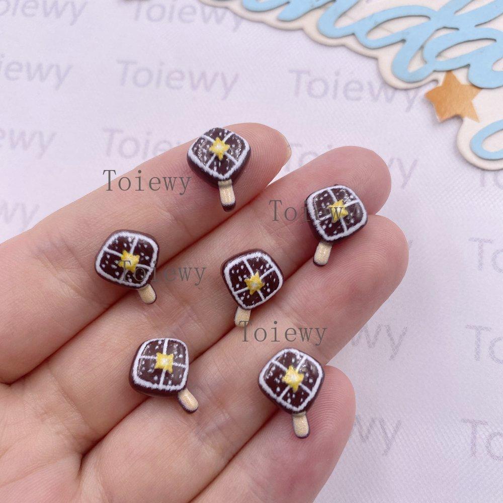 50pcs Resin Mini Colorful Christmas Decor Cartoon Magic Wand Cake Popsicle Figurine Flatback Stone Nail Art Scrapbook DIY Crafts