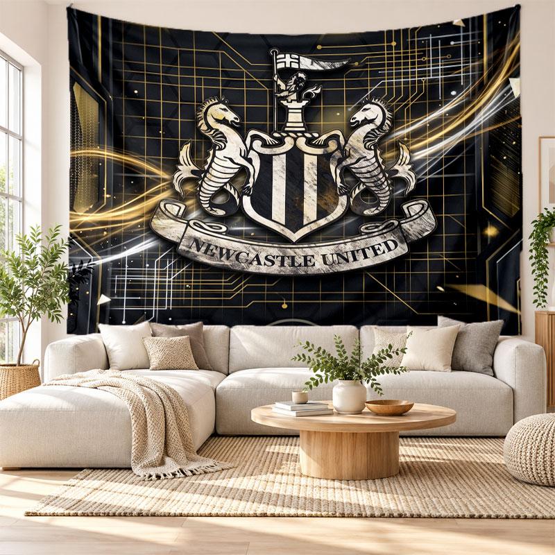 Newcastle United Fußball Wandteppich, Weiches Stoff Wandbehang, Dekorative Kulisse Für Schlafzimmer Haus Wandkunst