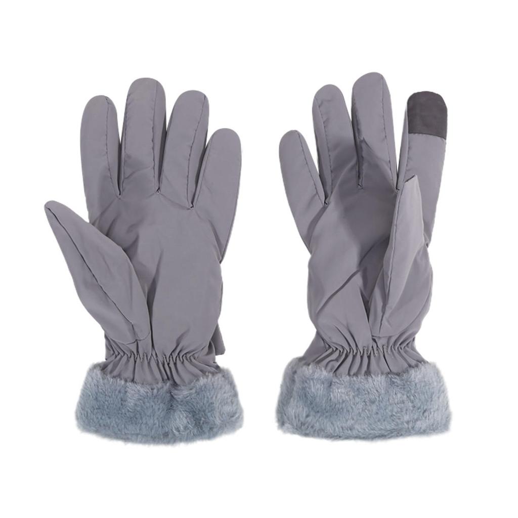 Gants de Ski Femme Hiver Polaire Épais Chaud Peluche Polyester Imperméable Gants Écran Tactile pour Equitation Extérieure Alpinisme