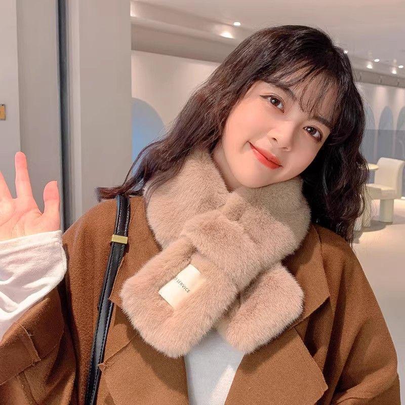 Versatile Faux Rex Rabbit Fur Scarf for Women – Warm Winter Neck Collar