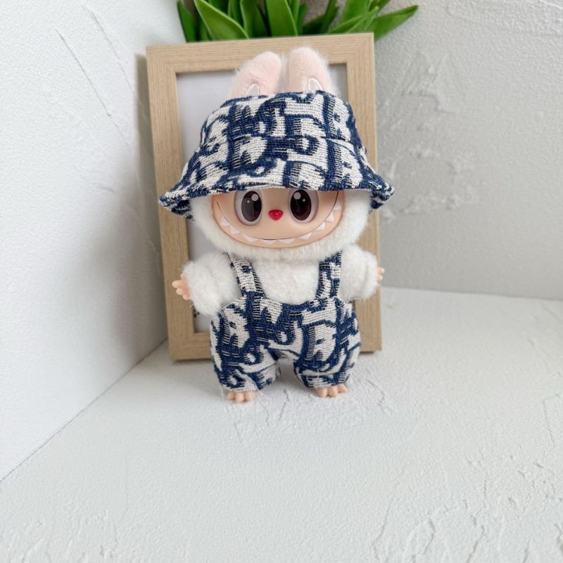 

17CM Doll Clothes for Labubu Cute Doll Denim Set for Labubu Dolls Accessories Dress Up Clothes for Labubu Plush Doll (NO Doll)