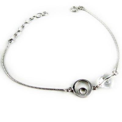 [K9574] - White 'Love' Silver Bracelet