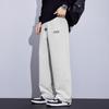 Sweatpants men's spring and autumn trendy brand loose drape straight sweatpants trendy versatile drawstring tied casual pants
