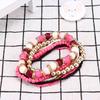 Fashion Multi-layer Charm Silver Bangle Beaded Bracelet Boho