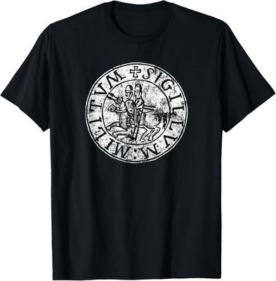 Zegel van de Tempeliers Verweerde Print T-shirt Unisex T-shirt