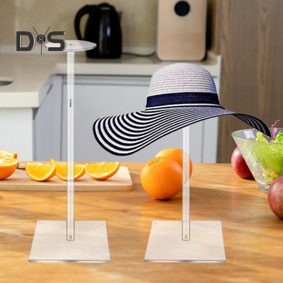 Acrylic Hat Display Stand High Stability Transparent Design Simple Installation Wigs Caps Display Holder Storage Organizer