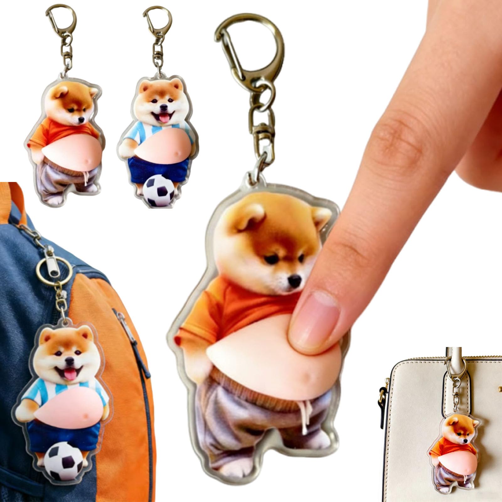 

[Tracy Hyde] Stomach Squish Keychain 3D Fat Dog Keychain 3D small size