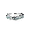 Blue Oil Drop Butterfly Open Ring Irregular Fold Light Luxury High Sense Niche Personality Ring