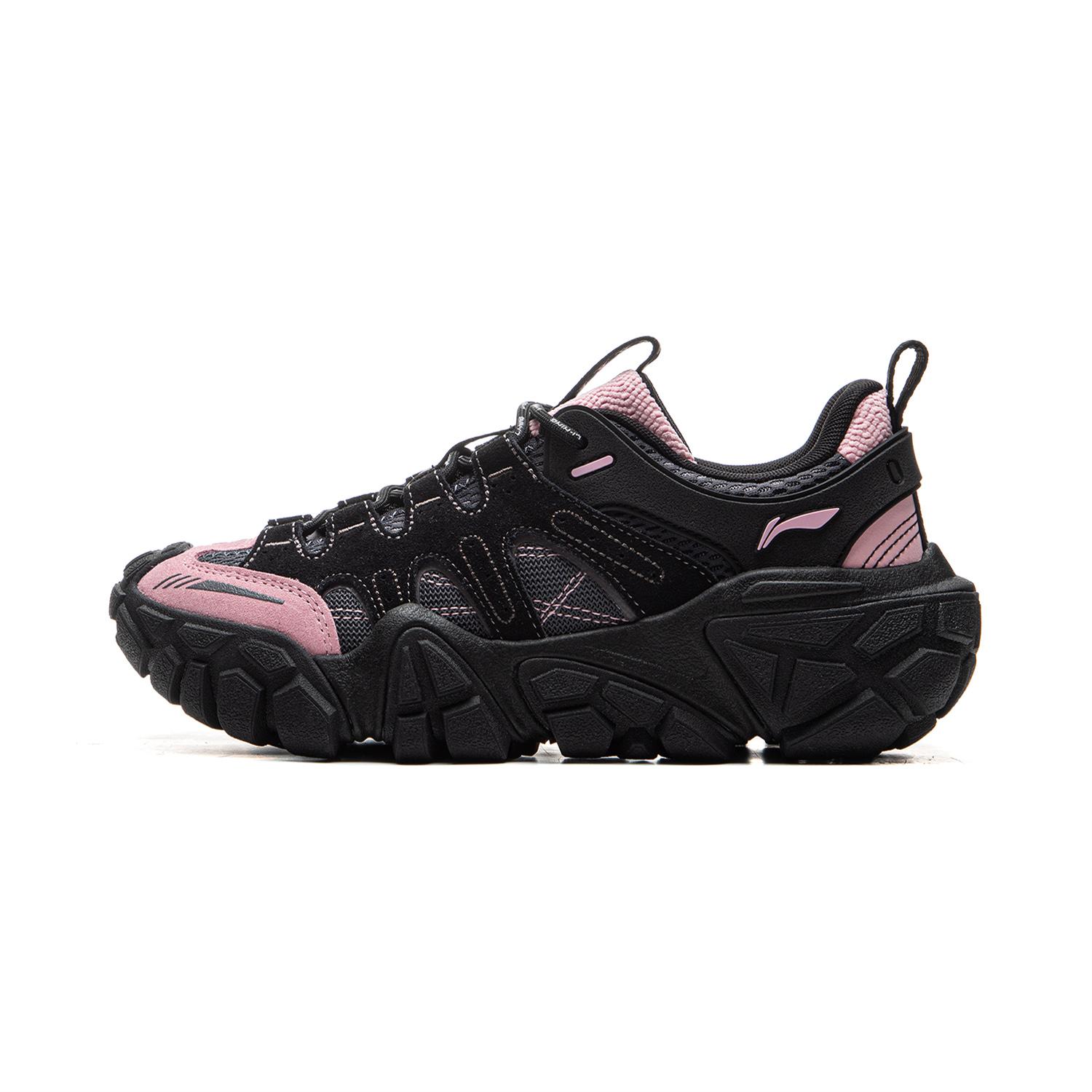 

New LiNing Dunes Cushioning Anti Slip Wear Resistant Breathable Height Increasing Low Top Casual Shoes Women s Black Pink AGCU436-3 37