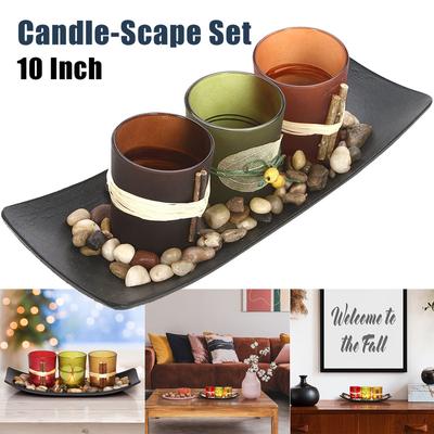 Ensemble de bougeoirs adaptés aux centres de table de style ferme et moderne pour chambre à coucher