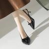 2025 Modern Office Shoes for Women Black Wedding Slingback Pointed Toe Butterfly Decoration Female High Heeled Sandals