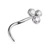 Decorative Titanium Nose Ring With White Zircon - Tn-038 0.8/6.5
