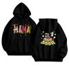 Women's Fashionable Casual Long-Sleeved Hooded Printed Sweatshirt