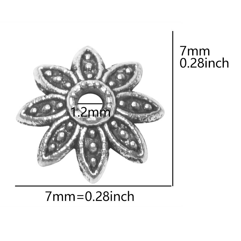 Bouchons de perles en alliage fleurs mélangées pour la fabrication de bijoux Charms Composants pour bijoux DIY Couleur argentée Accessoires vintage faits main