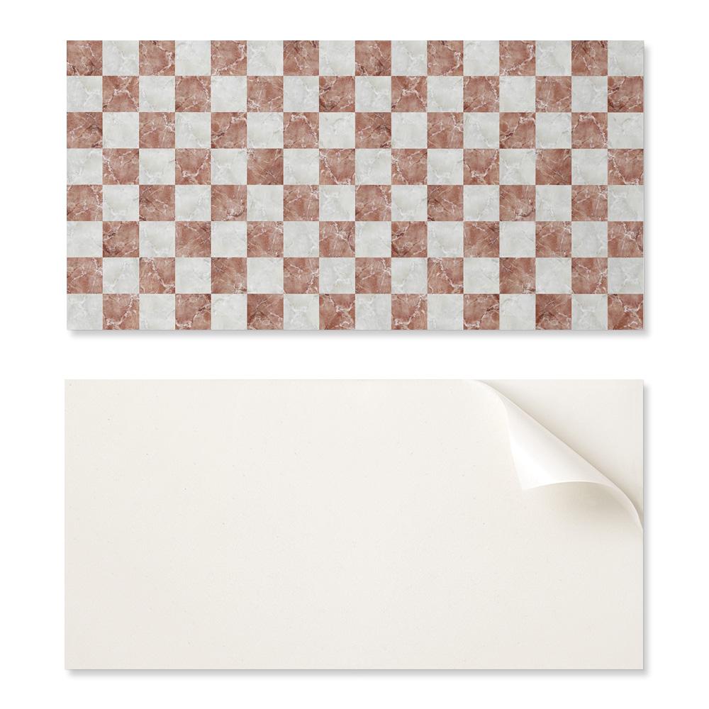 Winylowy Panel Ozdobny Z Grafiką Do Kuchni Lub Łazienki 100X50 Cm Wzór Szachownicy Marmurowej