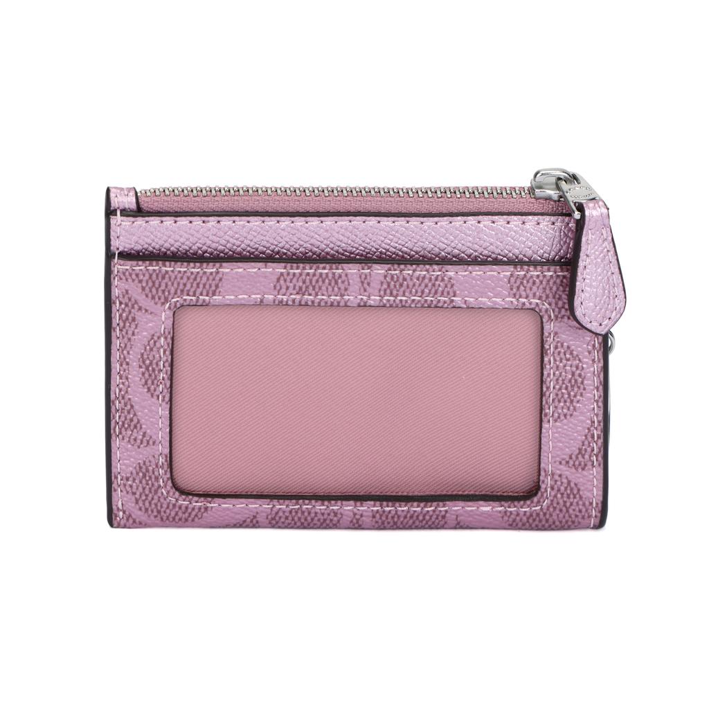 Coach Canvas With Leather Card Holder Mini Womens Pink