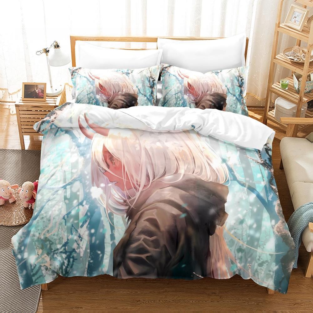 Zero Two (Darling In the FranXX) 002 Bedding Set Single Twin Full Queen King Size Bed Set Aldult Kid Bedroom Duvet Cover Sets