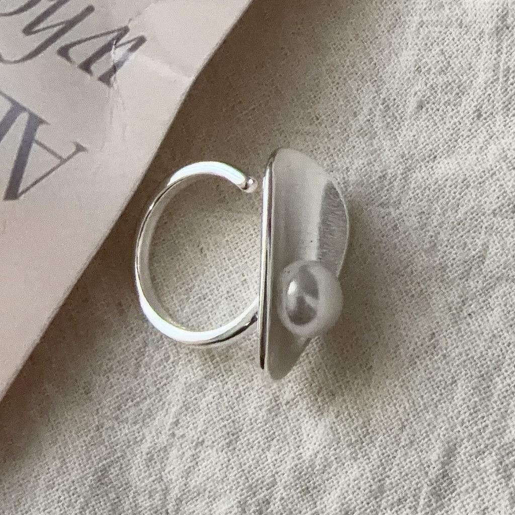 New Waterdrop Pearl Rings For Women Geometric Finger Adjustable Vintage Flower Pearl Ring For Party Birthday Jewelry Gift