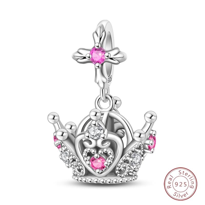 Sweety Copper Cake Poodle Crown Flowers Lover Luminous Charms Beads Fit 3Mm Bracelets Diy Fine Jewelry Making