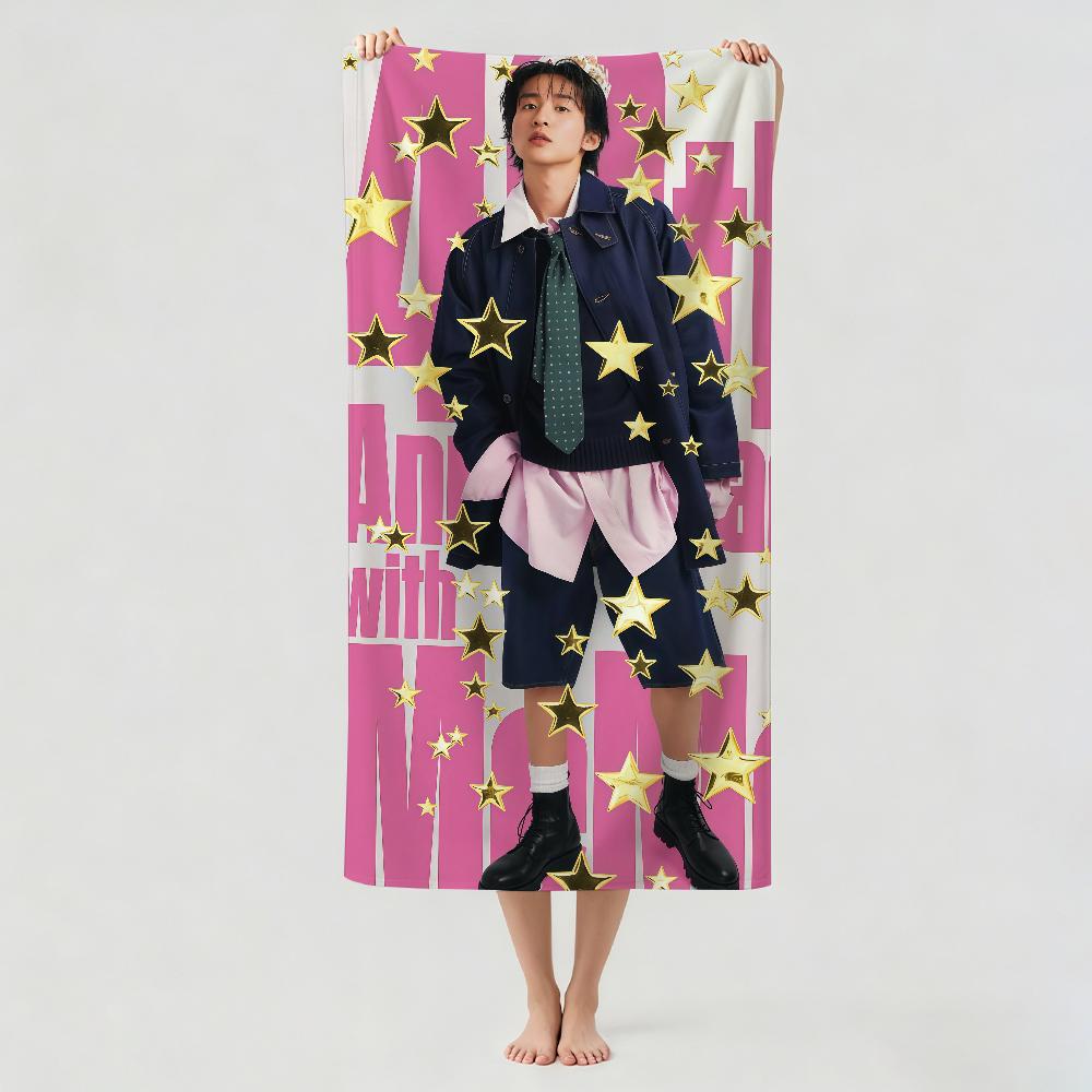 Japanese model R-Ren M-Meguro Towel Drying Bath Towel Applicable To Light Swimming Camping Yoga Beach Out