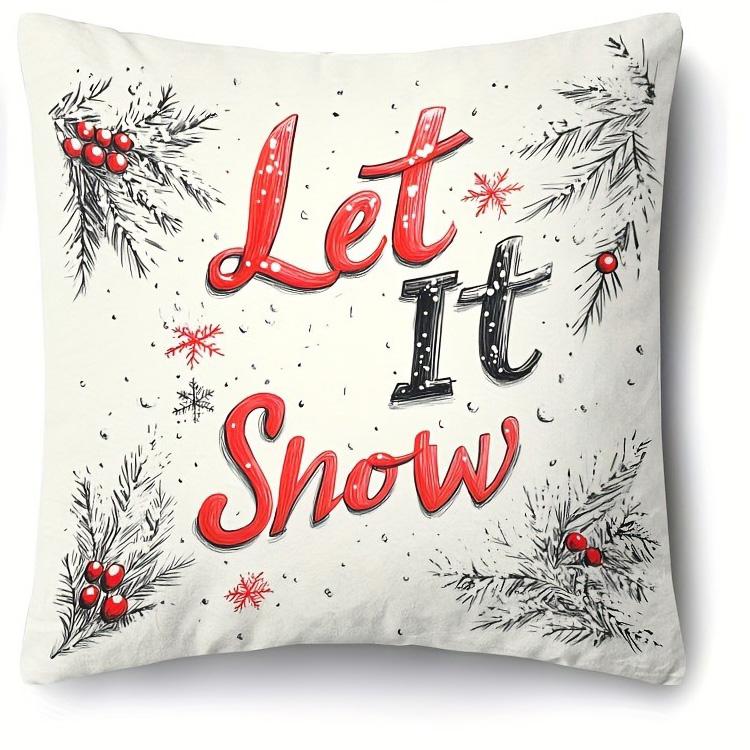 

Christmas Themed Pillowcases: Snowman, Santa, Trees & Let It Snow Designs! Sofa room decoration New Year holiday home decoration 16x16Inch