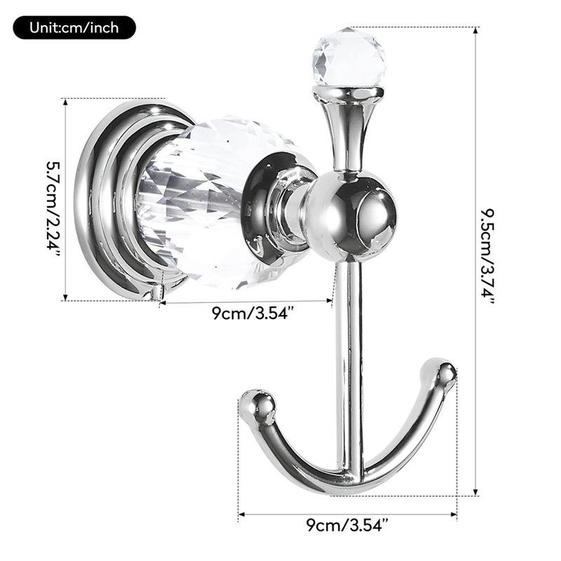 AEE4-Crystal Towel Hook, Robe Hooks, Bathroom Hand Towel Wall Hanger For Clothes Closet Wall Mounted Kitchen