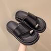 Thick-bottomed Shit-stepping Slippers Women's Outer Wear 2025 Summer New Versatile Rhinestone Casual Solid Color Cool Slippers