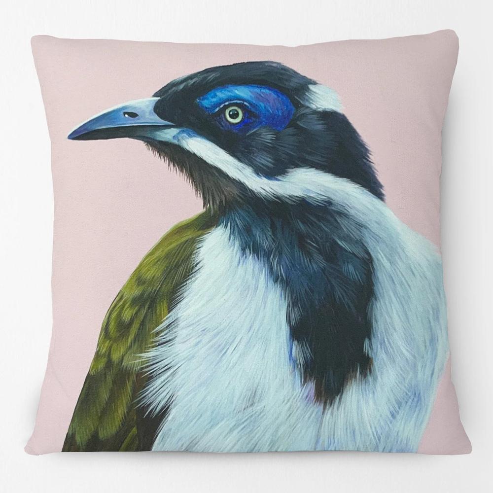Australia Native Birds Parrots Maggie Black Cockatoo Honeyeater Print Cushion Cover Sofa Decor Pillow Case
