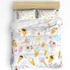 Cartoon Food Ice Cream Cup Bedding Set 3pcs Boys Girls Duvet Cover Pillowcase Kids Adult Quilt Cover Double Bed Set Home Textile