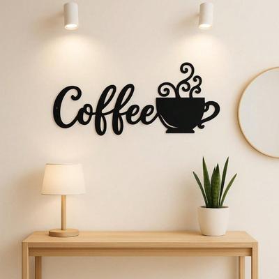 Vintage Metal Coffee Wall Art Sign Rustic Wrought Iron Hanging Decor Inspirational Quote Farmhouse Kitchen Living Room Bar Cafe Home Gift