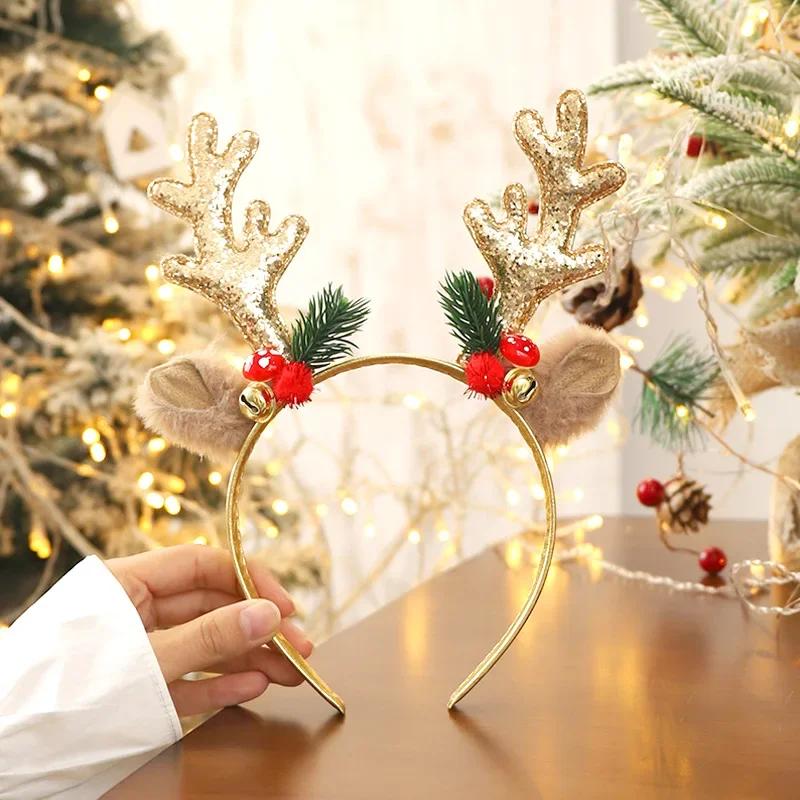 Christmas Headbands Gift Xmas Hair Accessories Cute Headband Cosplay Girls Reindeer Antlers Hairband Merry Christmas Decorations