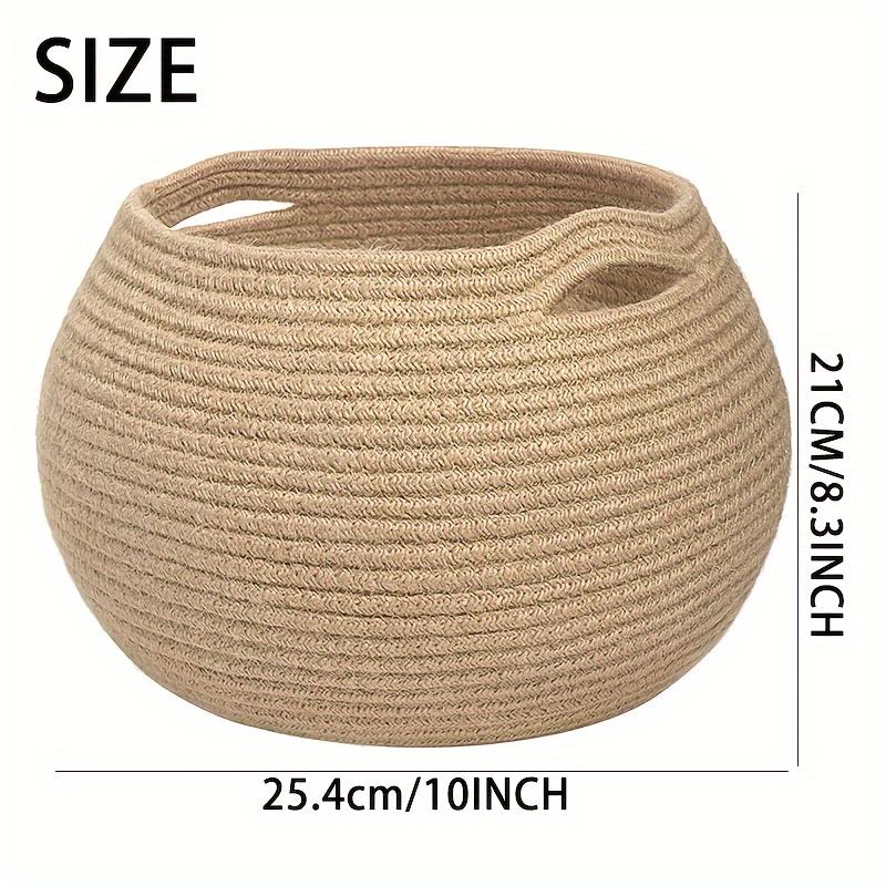 Круглая плетеная вручную корзина 10x10x83 - Идеально подходит для хранения полотенец кошачьих игрушек и растений Прочная Стильная для гостиной или ванной комнаты 1190₽