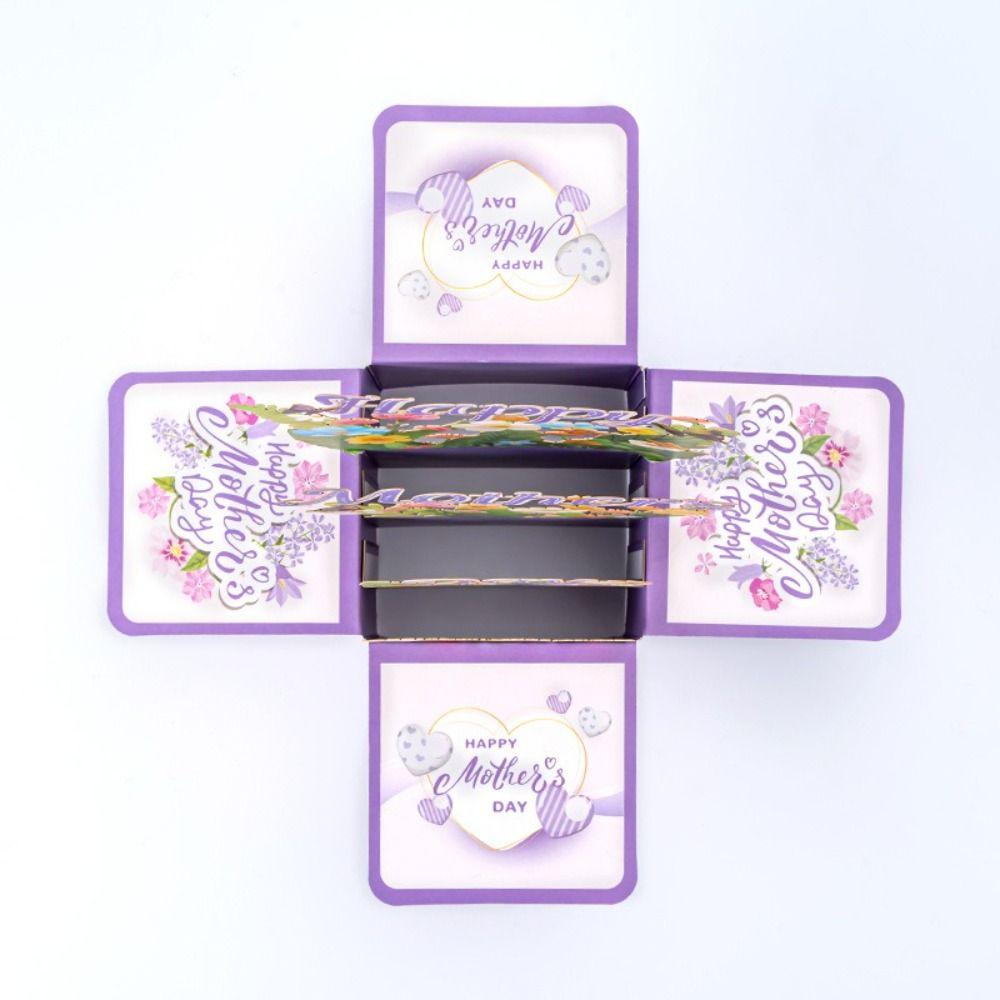 Papírová 3D vyskakovací kytice karta Motýl Květina Papírové květiny Pohlednice Máma Manželka