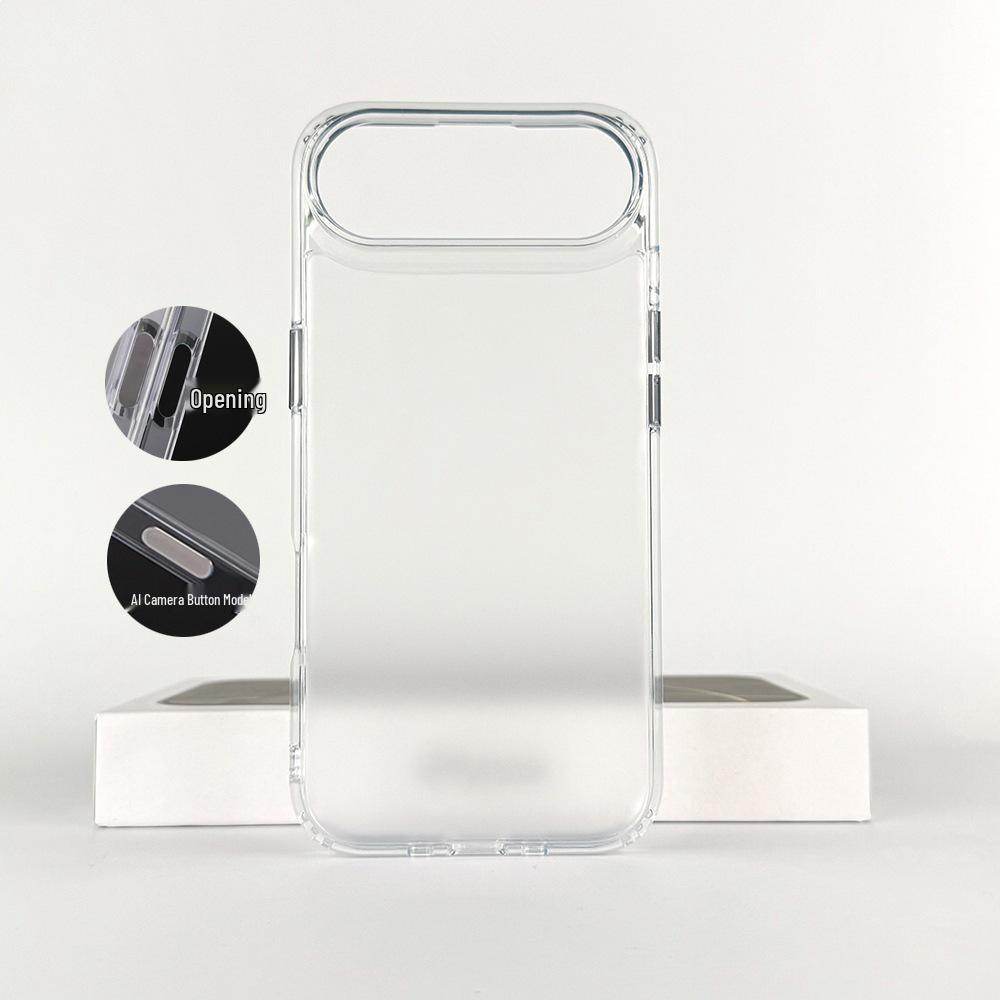 

Frosted Transparent Black Magnetic Phone Case for Apple 17 Pro Max (Non-Yellowing, AI Camera Button Compatible) iPhone 14 Pro Max