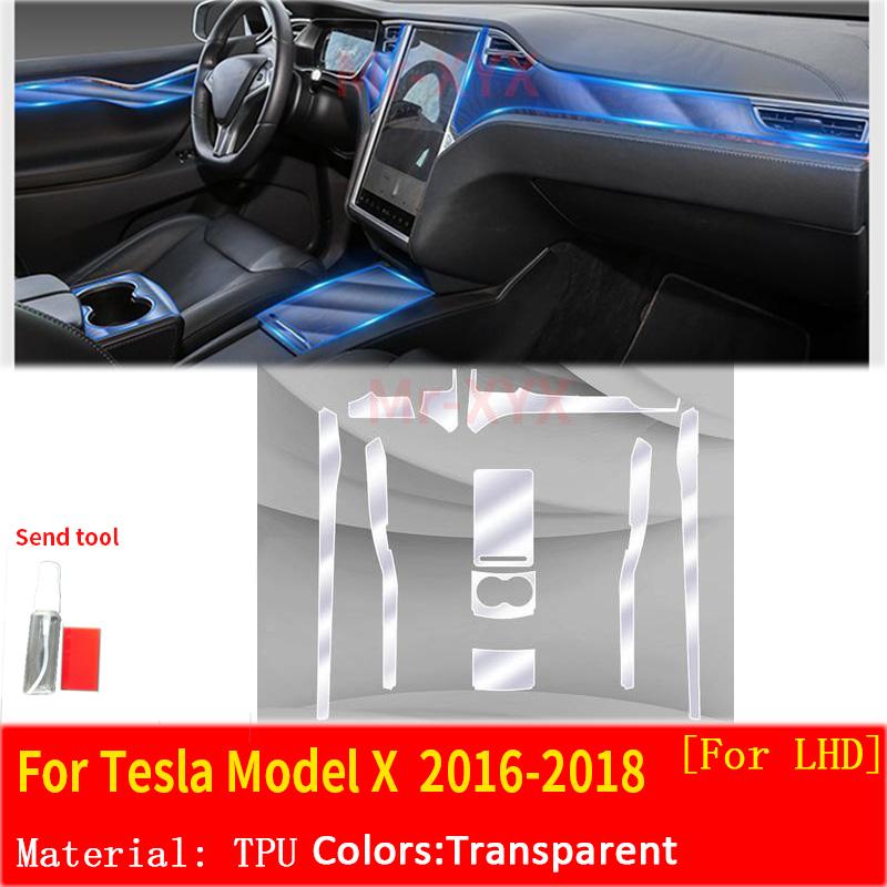 For Tesla MODEL 3 Y X S 16-22 Car Interior Center Console Transparent TPU Protective Film Anti-scratch Repair Accessories