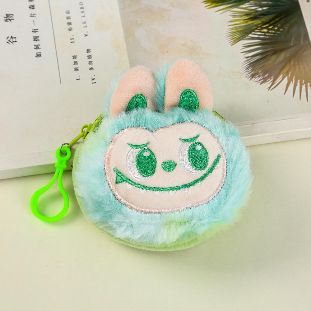 

Cartoon Plush Change Bag Cute Doll Keychain Pendant Children s Holiday Gift 11.3*10.5cm зелёный