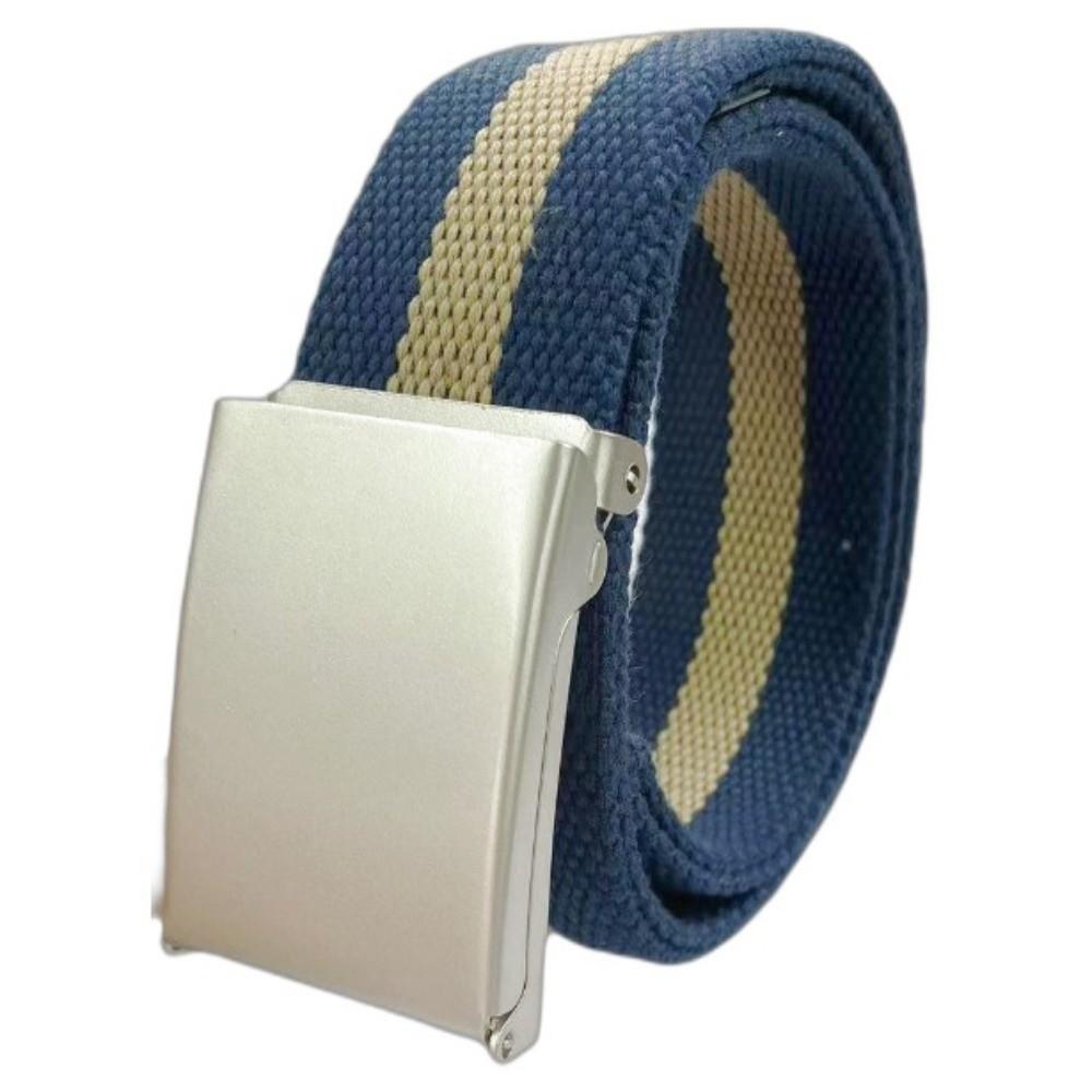 Stripe Canvas Waist Belt Metal Buckle Nylon Belt Fashion Men's Business Belt  Male