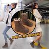 Thick-soled Heightening Snow Boots for Women's 2025 Winter New Retro Velvet Thickened Warm Short Boots Waterproof and Non-slip Cotton Shoes