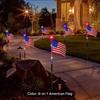 8Pcs Solar Stake Lights Waterproof Outdoor LED Pathway Lights with 8 Modes Red White Blue Solar Powered Garden Stakes Lights for Independence Day 4th