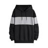 Men Fall Winter Hoodie Contrast Color Drawstring Long Sleeves Hooded Elastic Cuff And Hem Thin Daily Wear Casual Sport Top