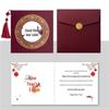 Chinese Style Business Thank You Card with Envelope - Elegant New Year Blessing Small Card