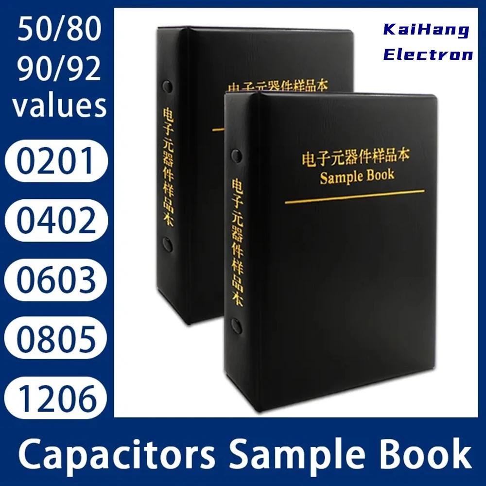 0201 0402 0603 0805 1206 SMD Ceramic Capacitor Assortment Kit 51~92Values Each 25pcs 50pcs Capacitor Sample Book 10pF 100nF 10uF